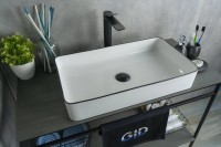 Накладная раковина GID Geometrico Nc9399 60 глянцевая белая, прямоугольная, фаянс