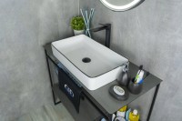 Накладная раковина GID Geometrico Nc9399 60 глянцевая белая, прямоугольная, фаянс