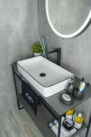 Накладная раковина GID Geometrico Nc9399 60 глянцевая белая, прямоугольная, фаянс