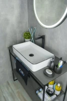 Накладная раковина GID Geometrico Nc9399 60 глянцевая белая, прямоугольная, фаянс