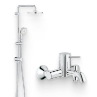 Душевой комплект Смеситель Grohe BauClassic 32865000 + Стойка New Tempesta Rustic 27399002