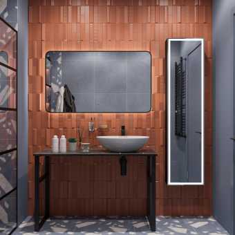 Мебель для ванной DIWO Элиста 120 чёрный мрамор, с раковиной Moduo 55 Leaf (комплект, гарнитур)