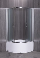 Душевой уголок Esbano ESR-8010 80х80 см, профиль хром, стекло рифленое, высокий поддон