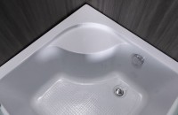 Душевой уголок Esbano ESR-8010 80х80 см, профиль хром, стекло рифленое, высокий поддон