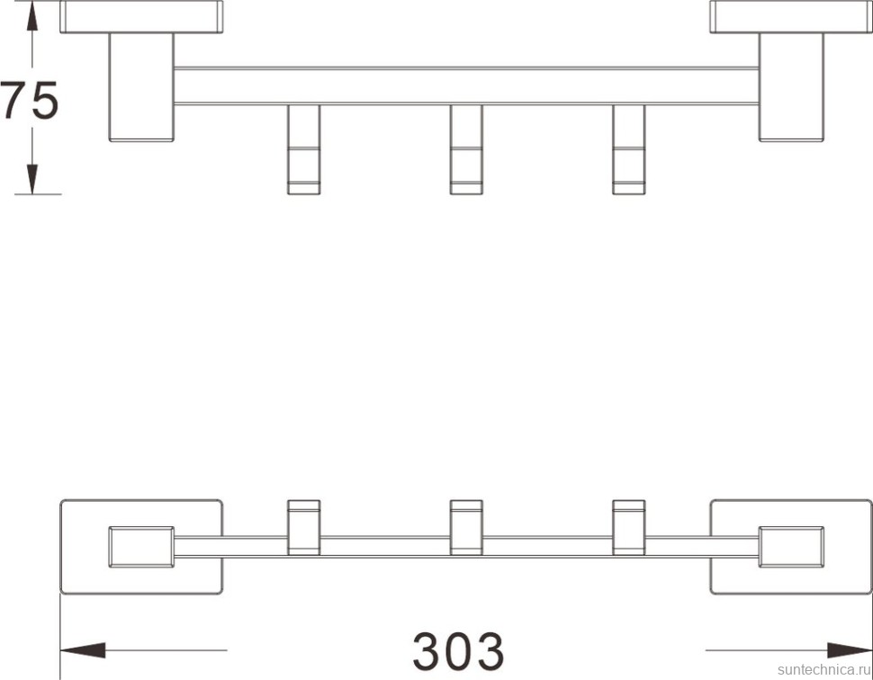 Крючок Shevanik SG5631C белый, на шурупах