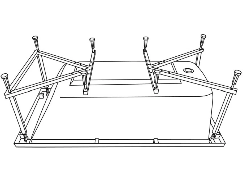 Акриловая ванна WHITECROSS Wave Slim 130x70 см, встраиваемая, белый глянец, с каркасом