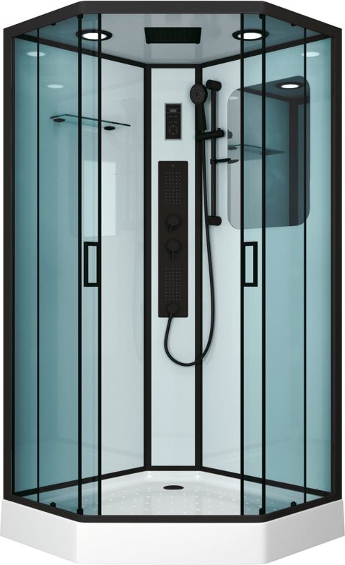 Душевая кабина Niagara Premium NG-6902-01GD BLACK 100х100х220 черная, с низким поддоном