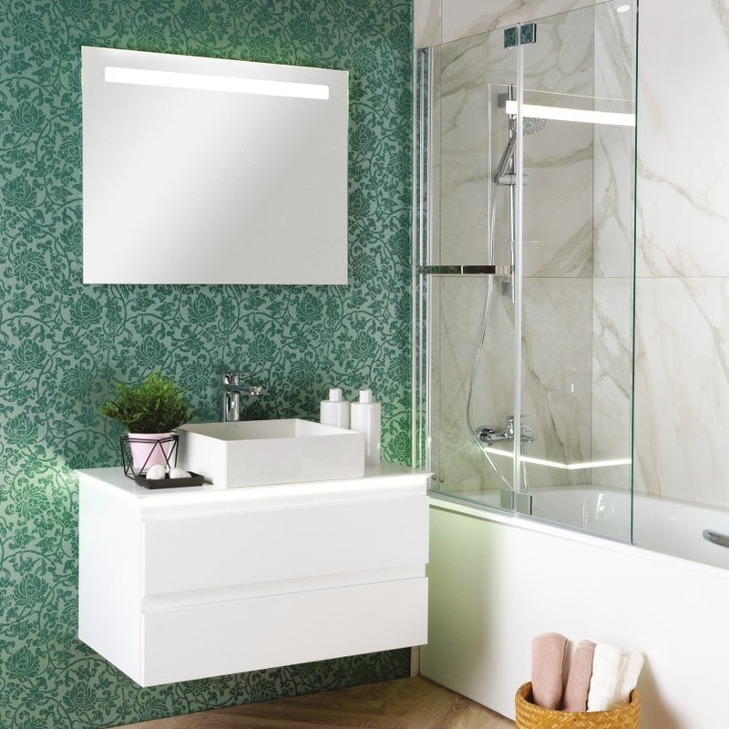 Мебель для ванной комнаты Jacob Delafon Madeleine 80 белый блестящий с подсветкой