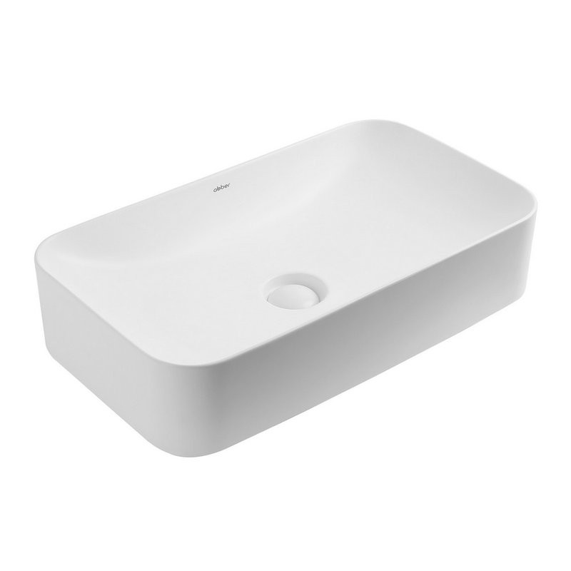 Накладная раковина Abber Rechteck AC2204MW 61 матовая белая, прямоугольная, фаянс