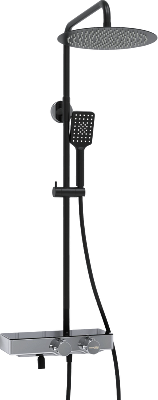 Душевая стойка Wasserkraft Abens 2000 A114.160.130.CB Thermo с термостатом, черная