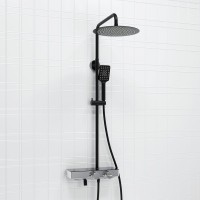 Душевая стойка Wasserkraft Abens 2000 A114.160.130.CB Thermo с термостатом, черная