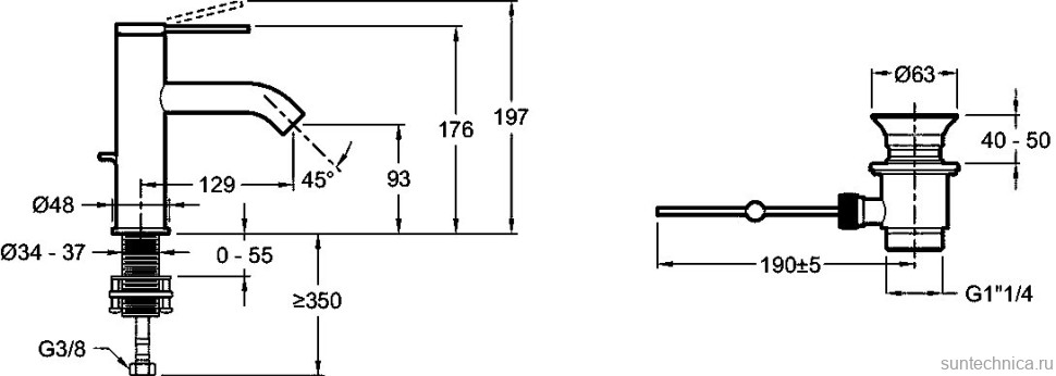 Смеситель для раковины Jacob Delafon Grands Boulevards E77958-4A-BL матовый черный