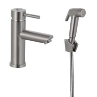 Смеситель для раковины Fashun A58101A с гигиеническим душем, сатин