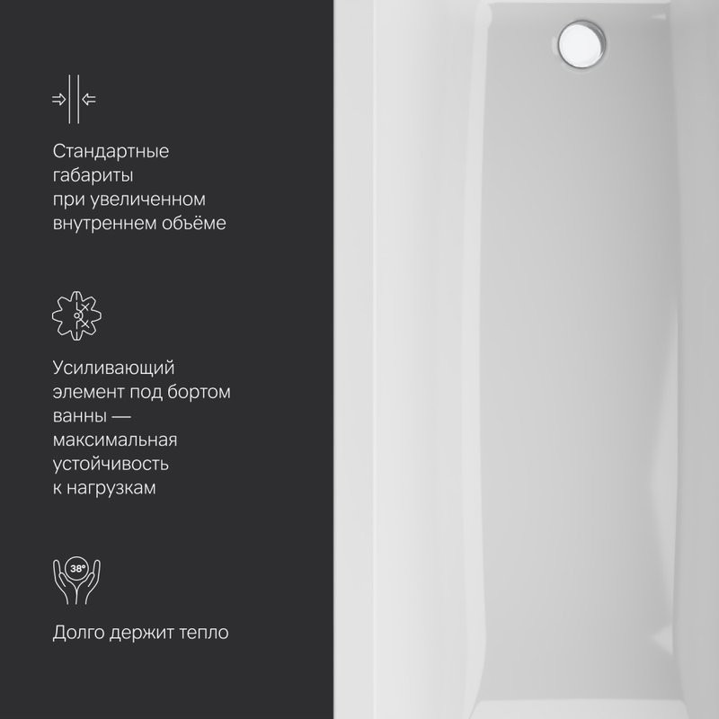 Акриловая ванна AM.PM Gem 180x70 см, пристенная, белая, с каркасом, с экраном