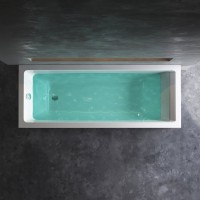 Акриловая ванна AM.PM Gem 180x70 см, пристенная, белая, с каркасом, с экраном