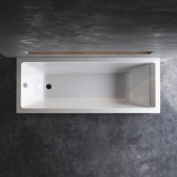 Акриловая ванна AM.PM Gem 180x70 см, пристенная, белая, с каркасом, с экраном