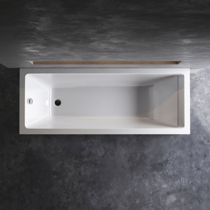 Акриловая ванна AM.PM Gem 180x70 см, пристенная, белая, с каркасом, с экраном