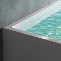 Акриловая ванна AM.PM Gem 180x70 см, пристенная, белая, с каркасом, с экраном