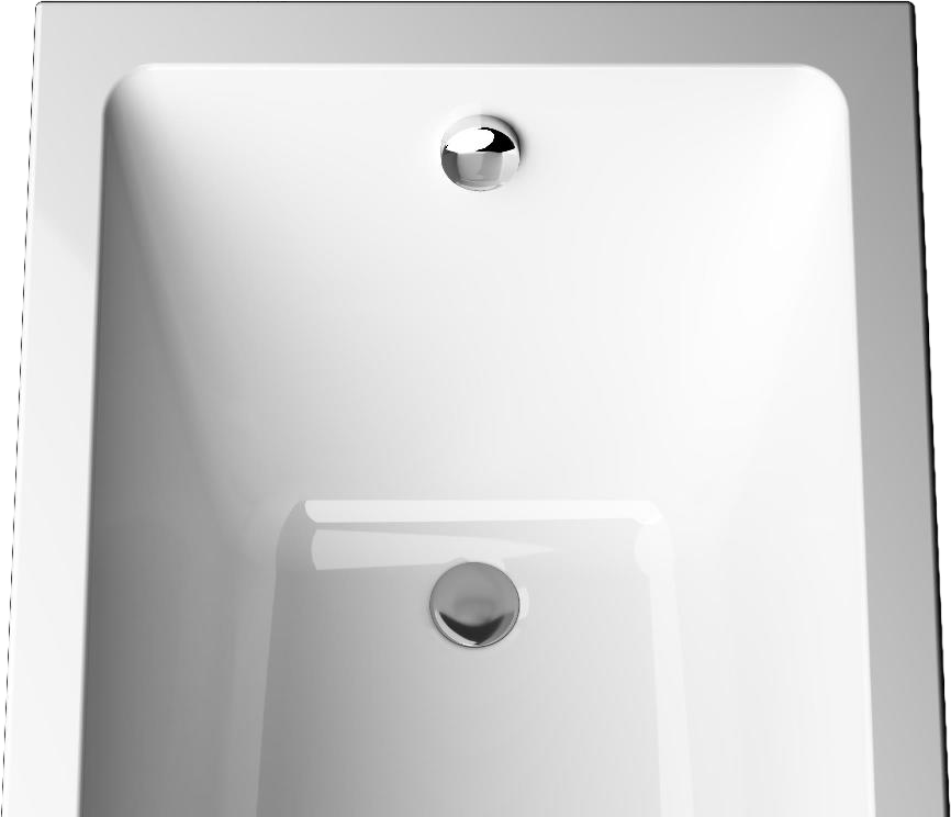 Акриловая ванна AM.PM Gem 180x70 см, пристенная, белая, с каркасом, с экраном