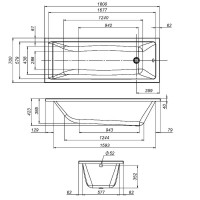 Акриловая ванна AM.PM Gem 180x70 см, пристенная, белая, с каркасом, с экраном