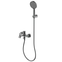 Смеситель для ванны с душевым гарнитуром, метал Gun metal, AQUAme Asti AQM6412GM