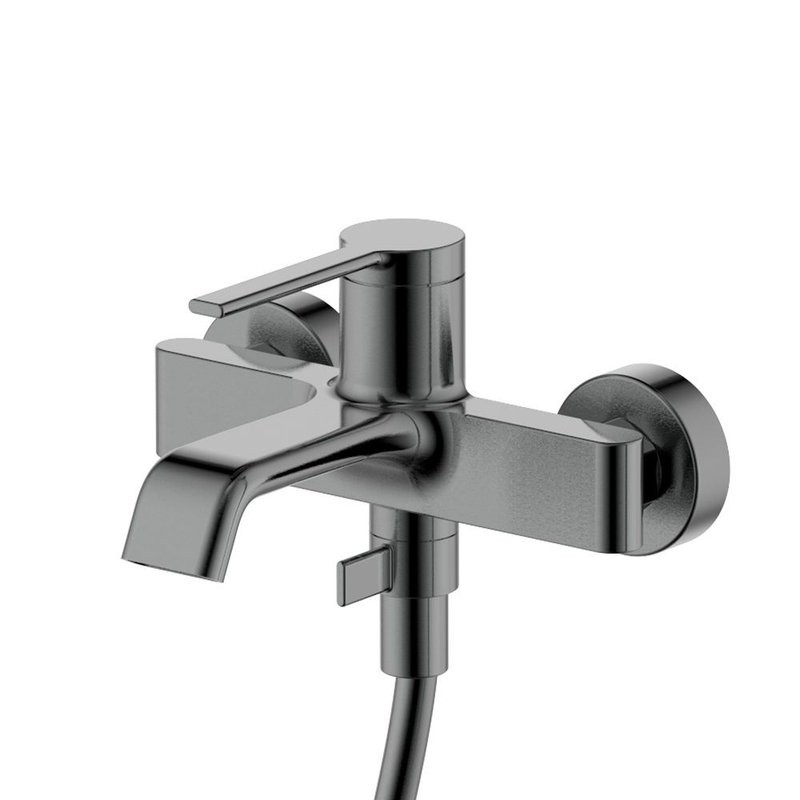 Смеситель для ванны с душевым гарнитуром, метал Gun metal, AQUAme Asti AQM6412GM