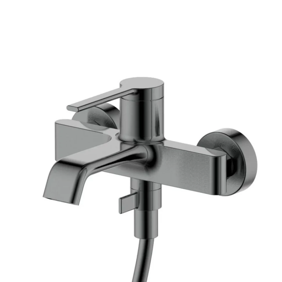 Смеситель для ванны с душевым гарнитуром, метал Gun metal, AQUAme Asti AQM6412GM