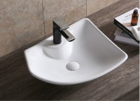 Накладная раковина Ceruttispa CR7054 50 глянцевая белая, с 1 отверстием под смеситель