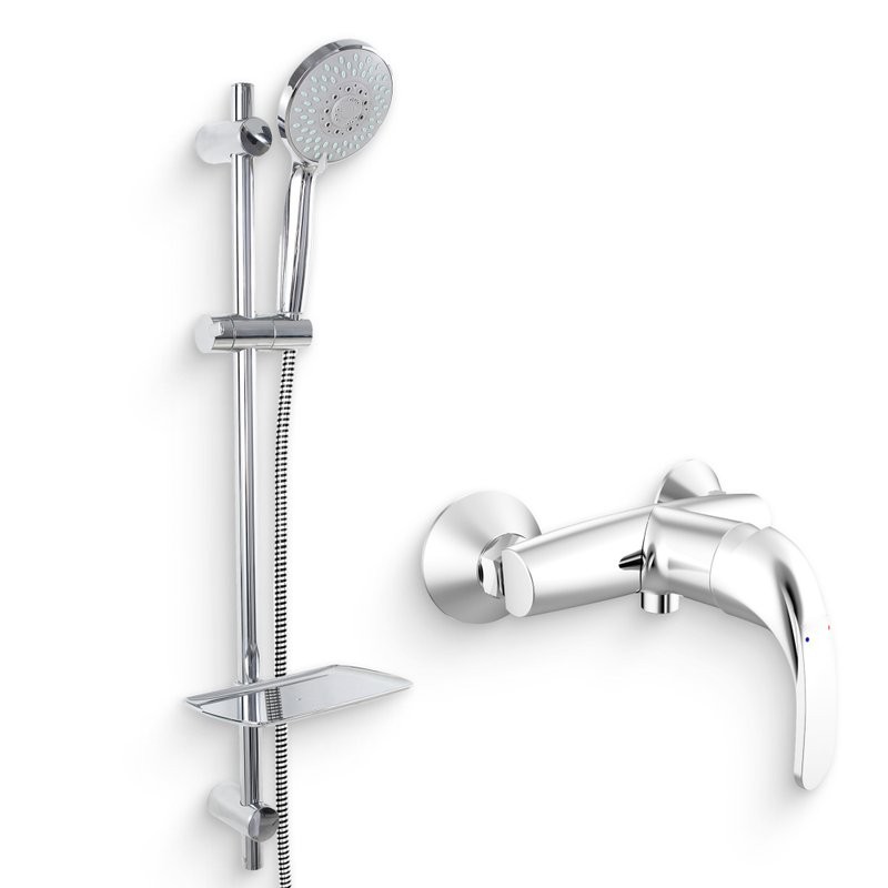 Душевой комплект Смеситель для душа Bravat Fit F9135188CP-01-RUS + Гарнитур Waterfall D154CP-2-RUS