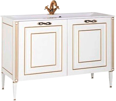Тумба под раковину Aquanet Паола 120 белая, золото