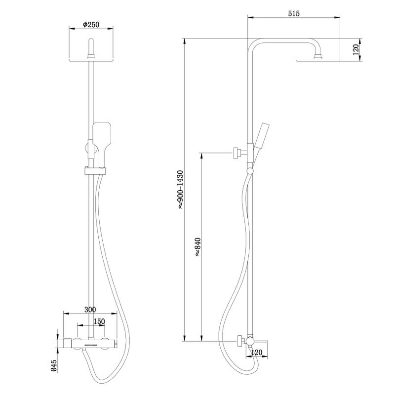 Душевая стойка Abber Emotion AF8816GL матовое золото