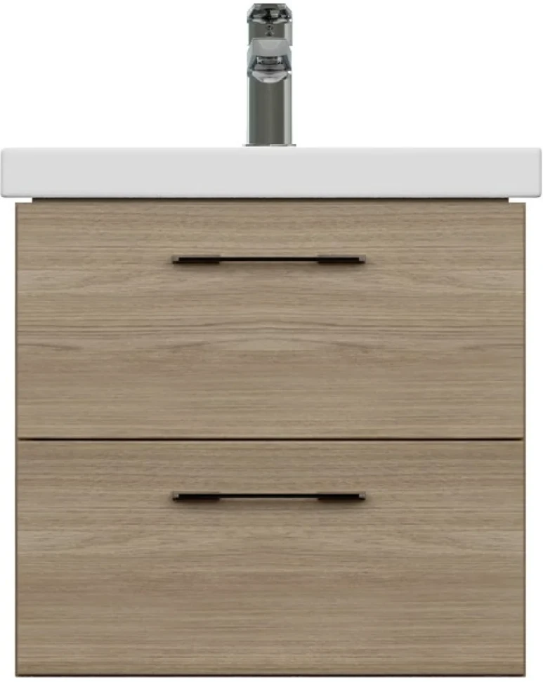 Тумба с раковиной Cersanit Lara 50 орех, раковина Como 50
