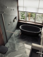 Душевая перегородка Maybahglass MGD-713-5ш 109 см, профиль хром матовый, стекло сатин
