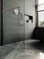 Душевая перегородка Maybahglass MGD-713-5ш 109 см, профиль хром матовый, стекло сатин