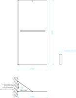 Душевая перегородка Maybahglass MGD-713-5ш 109 см, профиль хром матовый, стекло сатин