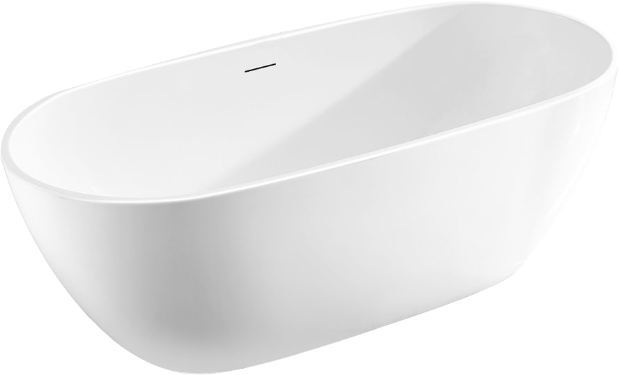 Акриловая ванна Vincea VBT-408-1800 180x80 см, отдельностоящая, белая, овальная, на ножках, со сливом-переливом