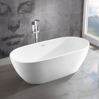Акриловая ванна Vincea VBT-408-1800 180x80 см, отдельностоящая, белая, овальная, на ножках, со сливом-переливом