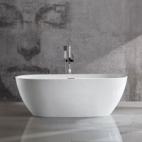 Акриловая ванна Vincea VBT-408-1800 180x80 см, отдельностоящая, белая, овальная, на ножках, со сливом-переливом