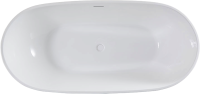 Акриловая ванна Vincea VBT-408-1800 180x80 см, отдельностоящая, белая, овальная, на ножках, со сливом-переливом