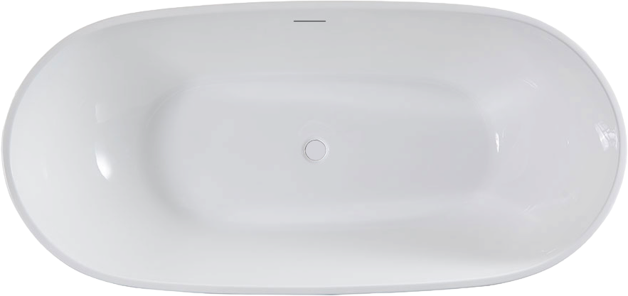 Акриловая ванна Vincea VBT-408-1800 180x80 см, отдельностоящая, белая, овальная, на ножках, со сливом-переливом