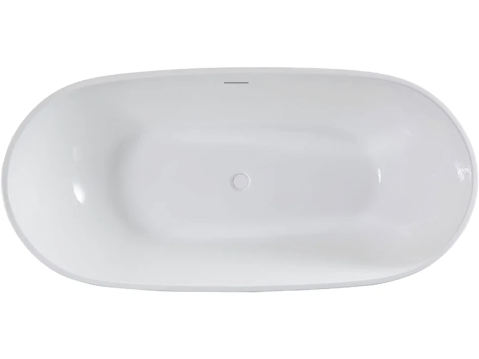 Акриловая ванна Vincea VBT-408-1800 180x80 см, отдельностоящая, белая, овальная, на ножках, со сливом-переливом