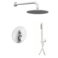 Душевой комплект Paffoni Light KITLIQ018BO С ВНУТРЕННЕЙ ЧАСТЬЮ, белый матовый