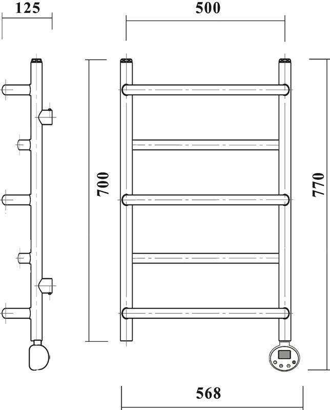 Полотенцесушитель электрический Domoterm Орфей П5 50x70, хром, R
