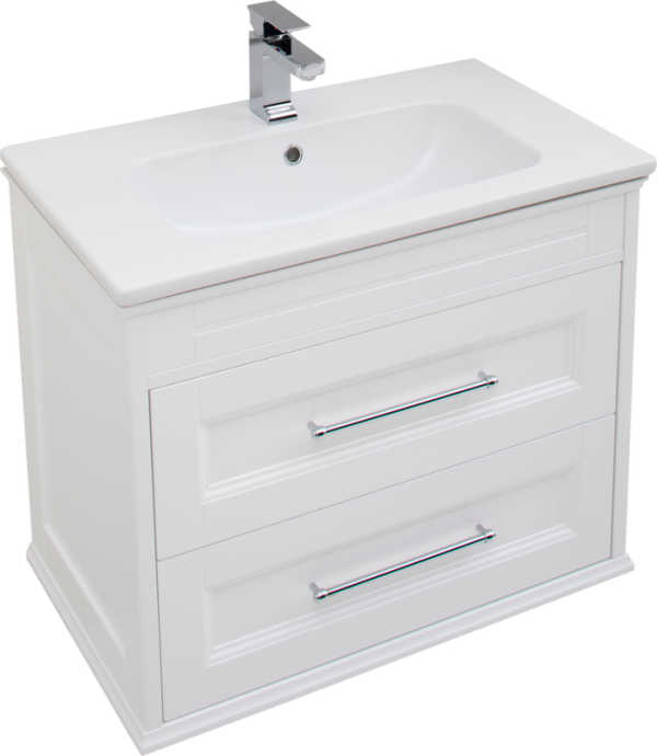 Тумба под раковину Aquanet Бостон М 80 ручки хром