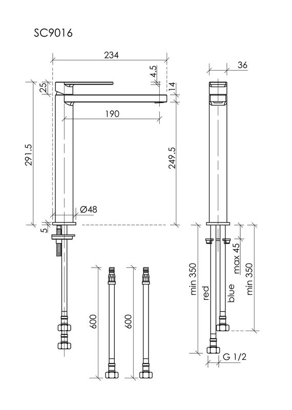 Смеситель для раковины Sancos Studio, черный матовый, SC9016MB