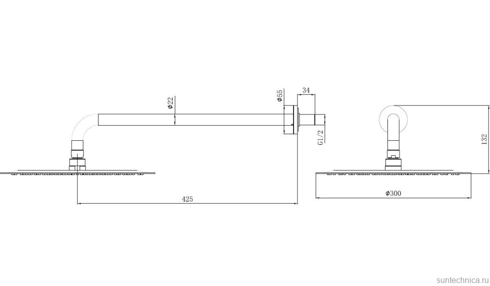 Верхний душ Allen Brau Priority 5.31A17-GB брашированное золото