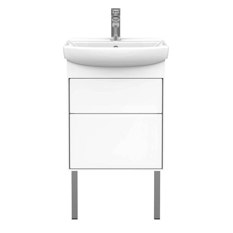 Тумба с раковиной Belux Клермонт Н 50-02 напольная, 2 ящика, белая