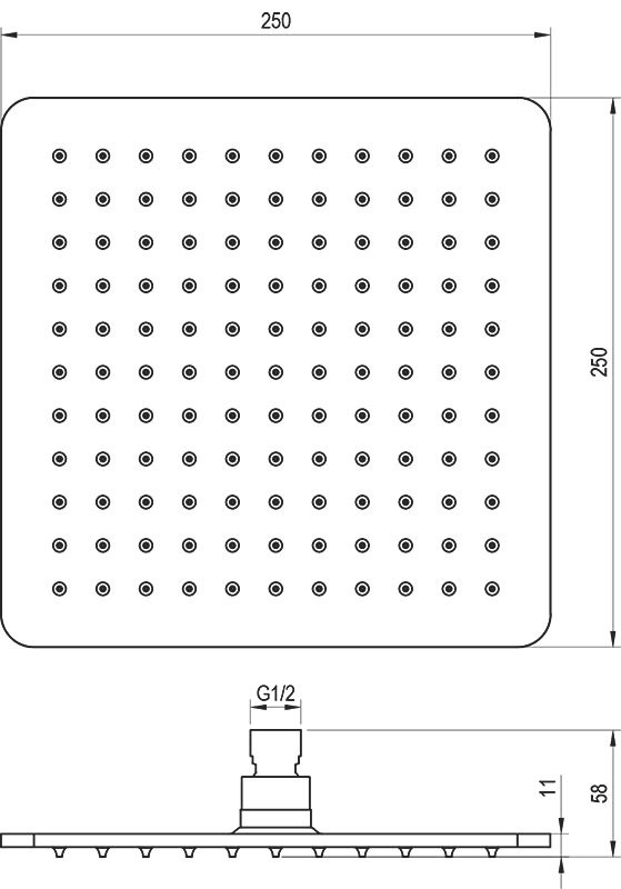 Верхний душ Ravak 986.20BLM матовый черный