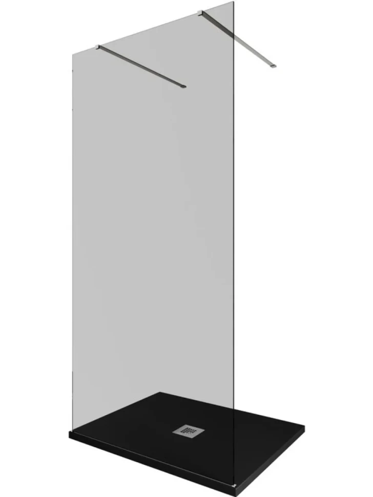 Душевая перегородка Allen Brau Infinity 2 3.21038.BA.T 100 см, профиль серебро браш, стекло тонированное