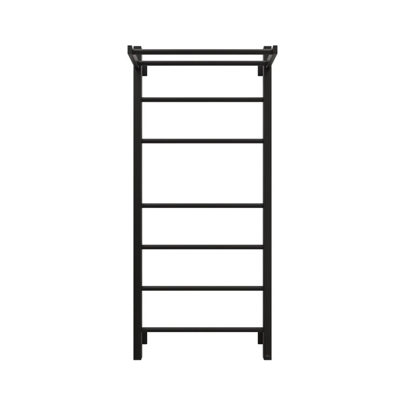 Полотенцесушитель электрический Grota Alto 530х1200 RAL9005 EL 120x55 см, подключение справа, слева, скрытое подключение справа, матовый черный, лесенка, из стали, с полкой
